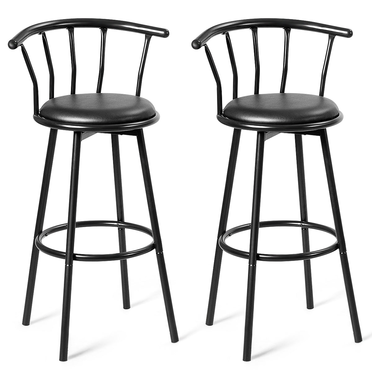 Juego de 2 Sillas de Bar Taburete Alto de Metal para Hogar Cocina Comedor Taburete Industrial