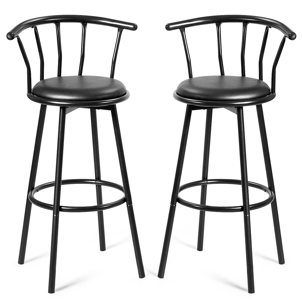 Juego de 2 Sillas de Bar Taburete Alto de Metal para Hogar Cocina Comedor Taburete Industrial