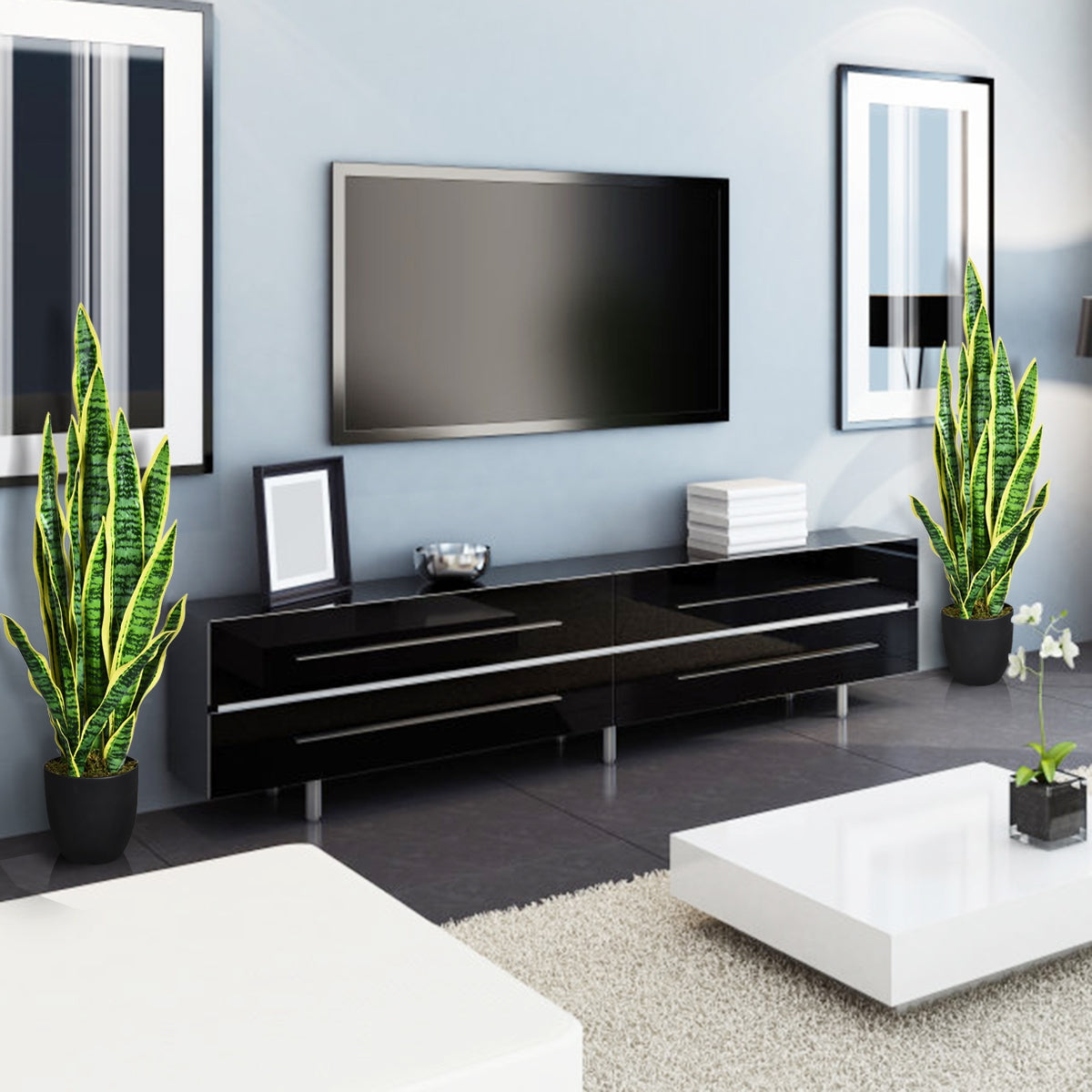 90 cm Planta Artificial Árbol Simulación con Maceta y Hojas para Oficina Hogar Boda Interior Decoración