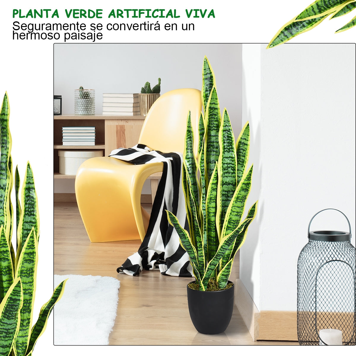 90 cm Planta Artificial Árbol Simulación con Maceta y Hojas para Oficina Hogar Boda Interior Decoración