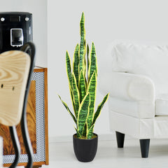 90 cm Planta Artificial Árbol Simulación con Maceta y Hojas para Oficina Hogar Boda Interior Decoración