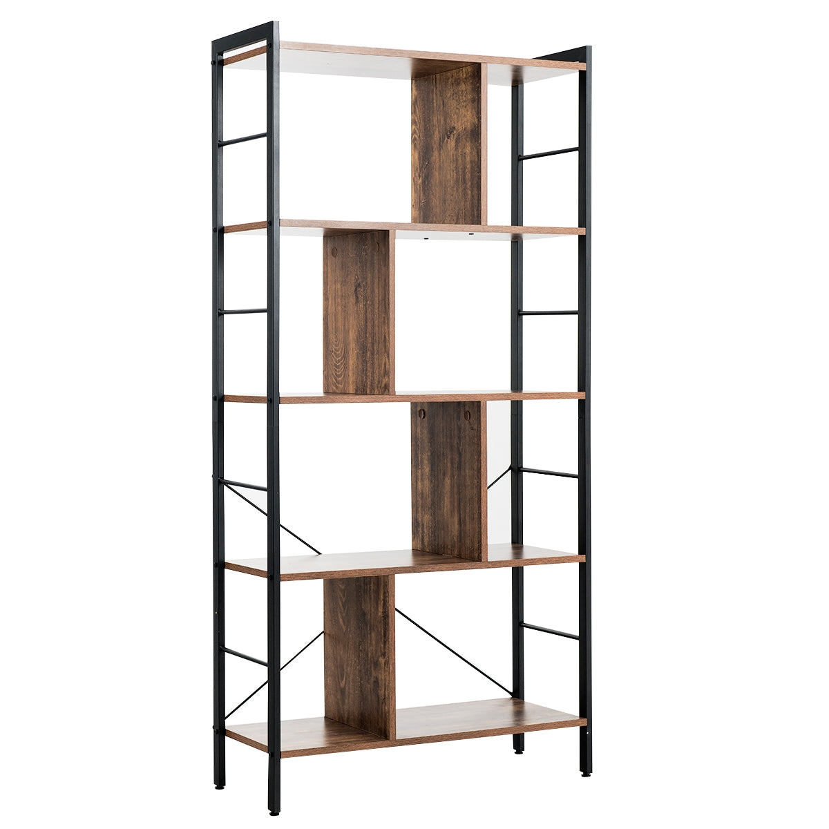Librería Estantería para Libros 5 Niveles Estantería de Almacenaje Multifuncional para Sala de Estar Dormitorio Oficina 74 x 30 x 154,5 cm