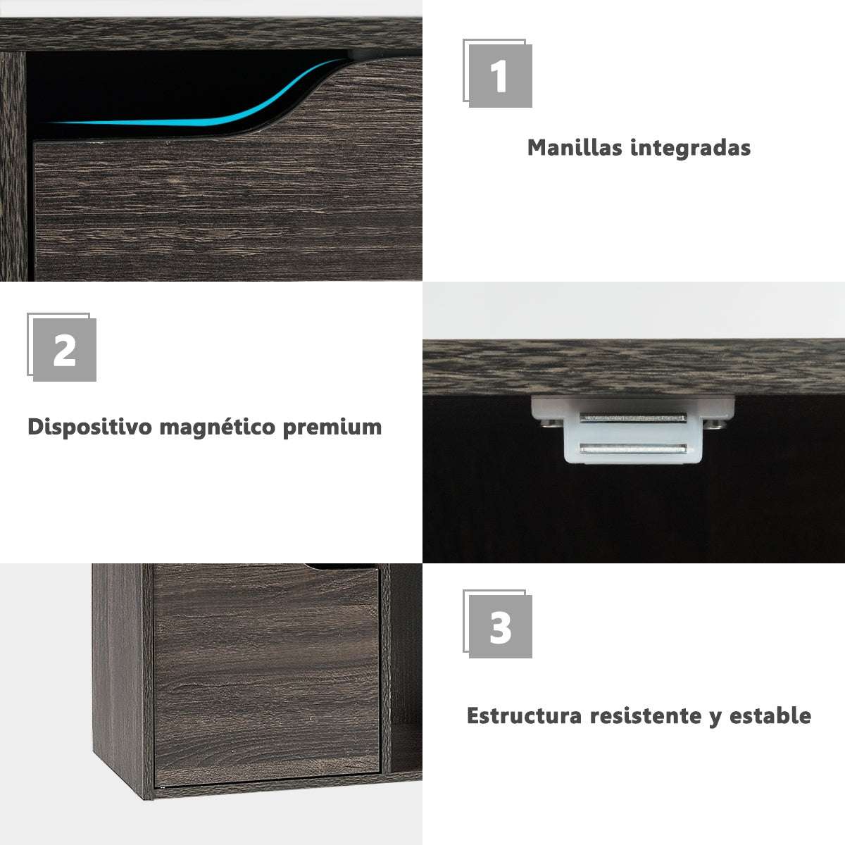 Librería con 9 Compartimentos Estantería con Estante para Archivos Libro Plantas para Hogar Oficina Salón Gris Oscuro 90 x 29 x 90 cm