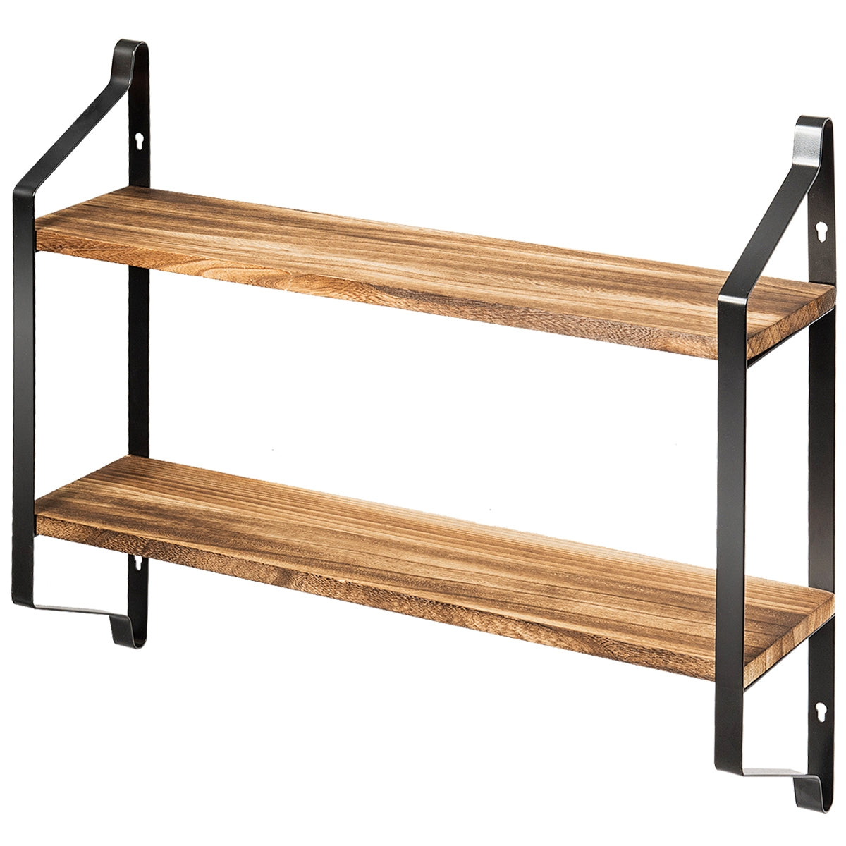 Estante Rústico con 2 Niveles Fácil de Montar para Almacén Cocina Salón Dormitorio Baño 60 x 15 x 51 cm