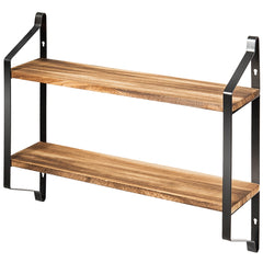 Estante Rústico con 2 Niveles Fácil de Montar para Almacén Cocina Salón Dormitorio Baño 60 x 15 x 51 cm