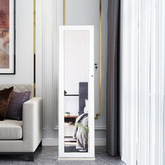 Armario para Joyas 2 en 1 con Espejo Interno para Pendientes Blanco 38 x 38 x 157,5 cm
