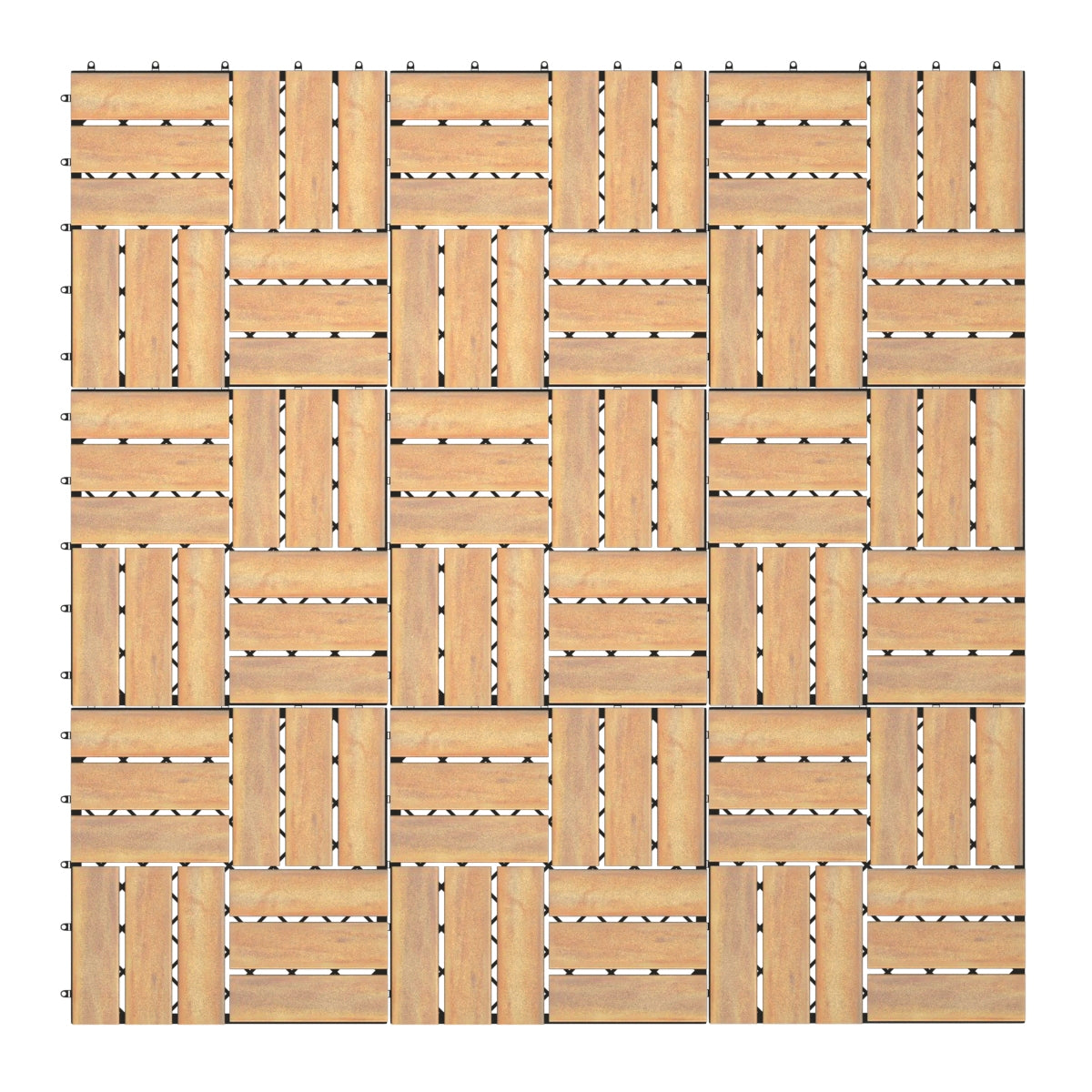 10 Azulejos de Madera de Acacia para Veranda Suelo de Interior y Exterior Marrón 30 x 30 x 2,5 cm