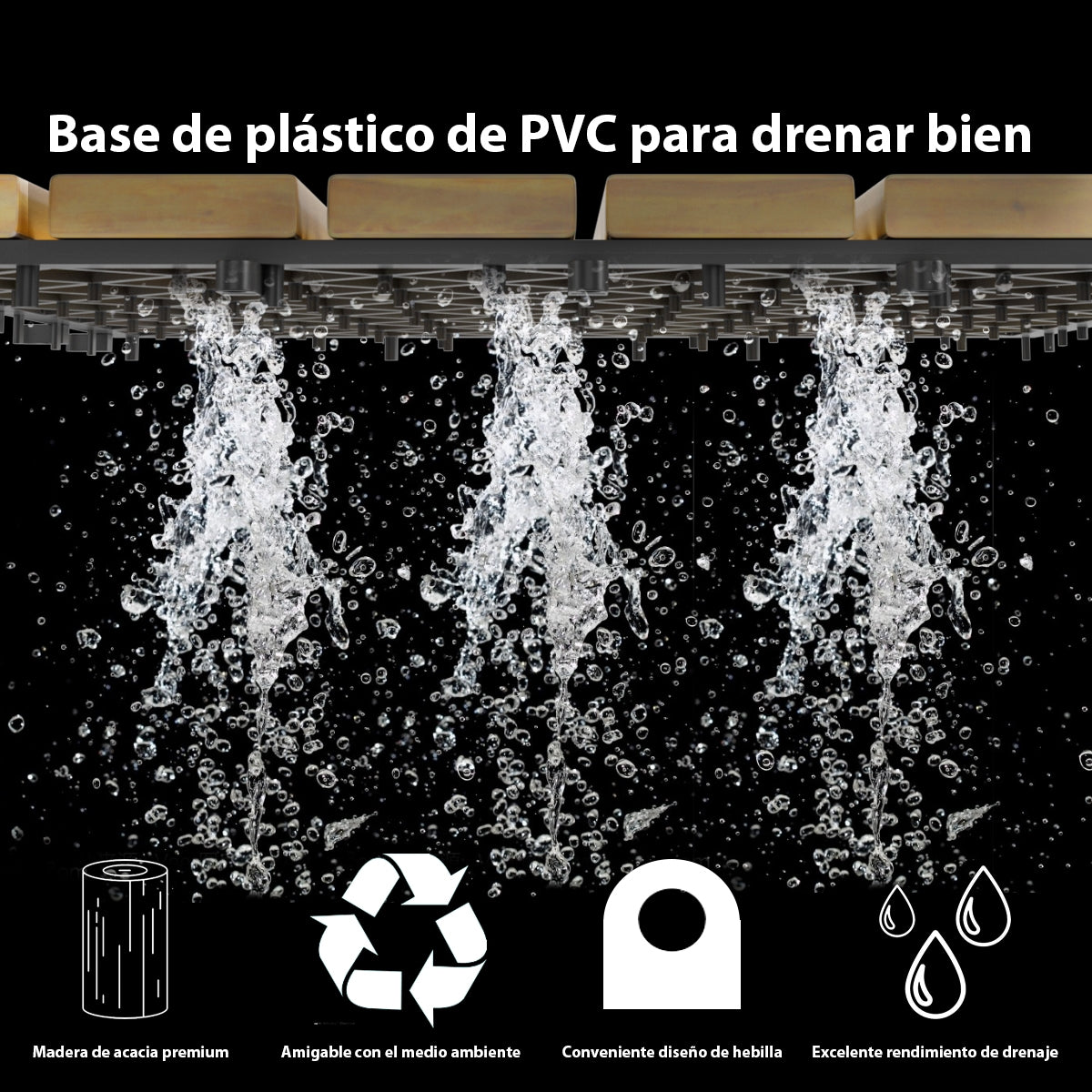 10 Azulejos de Madera de Acacia para Veranda de Interior y Exterior Marrón 30 x 30 x 2,5 cm