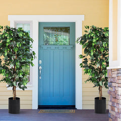 Ficus Artificial con Maceta 1008 Hojas y Tronco Natural Perfecto para Decorar Casa Jardín Oficina Verde 180 cm