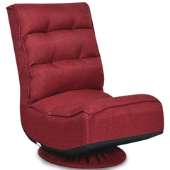 Silla a Ras de Suelo Giratoria a 360° Regulable en 5 Posiciones para Videojuegos Adultos Leer Mirar la TV Rojo 59 x 75 x 83 cm