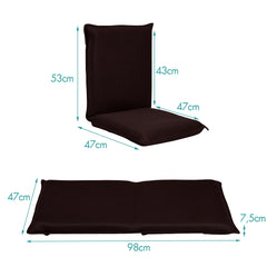 Silla a Ras de Suelo Sillón Reclinable Acolchado Regulable con Soporte Espalda Ideal para Leer Meditar Café 98 x 47 x 7,5 cm