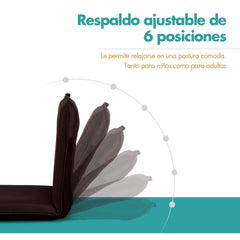 Silla a Ras de Suelo Sillón Reclinable Acolchado Regulable con Soporte Espalda Ideal para Leer Meditar Café 98 x 47 x 7,5 cm