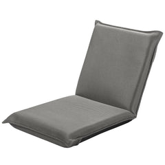 Silla a Ras de Suelo Sillón Reclinable Acolchado Regulable con Soporte Espalda Ideal para Leer Meditar Gris 98 x 47 x 7,5 cm