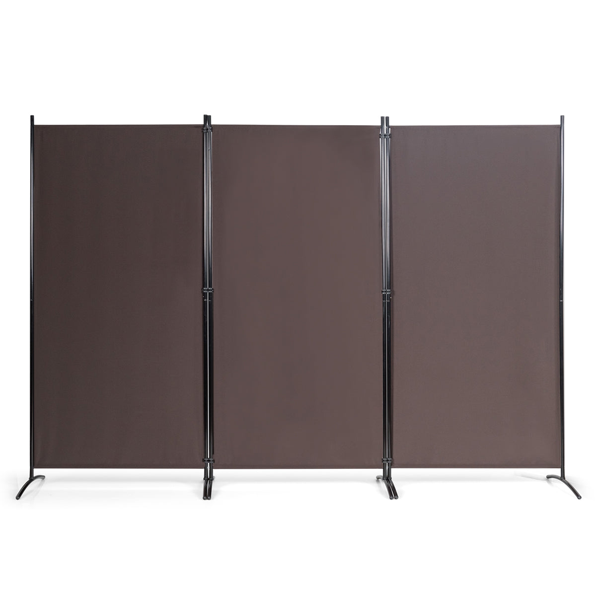 Biombo de 3 Paneles Separador de Ambientes Plegable Divisor Pantalla de Privacidad para Casa Oficina Baño Dormitorio 260 x 183 cm Café