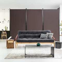 Biombo de 3 Paneles Separador de Ambientes Plegable Divisor Pantalla de Privacidad para Casa Oficina Baño Dormitorio 260 x 183 cm Café