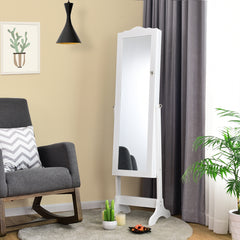 Armario Joyero con Ángulo Regulable Diseño Vertical Aspecto Puede Cerrar con Llave Blanco 160 x 45 x 37 cm