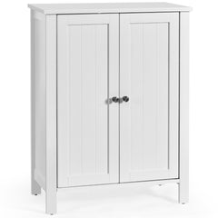 Armario del Baño Organizador Vertical con Doble Puerta y Repisa Regulable Mueble Moderno para Casa 60 x 30 x 80,5 cm Blanco