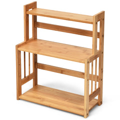 Especiero en Bambú con 3 Niveles Repisas Abiertas y Superficie Impermeable para Cocina Baño y Dormitorio 41,5 x 18 x 50 cm