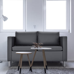 Sofá Moderno de 2 Plazas en Símil-Cuero PU con Cojín Blando Convertible en Sofá Cama Perfecto para Casa y Oficina Gris 120 x 60 x 62,5 cm