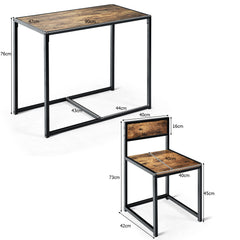 Set con Mesa Compacta y 2 Sillas con Estructura de Metal para Pequeños Espacios Cocina Comedor Bistró Antiguo