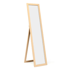 Espejo de Cuerpo Entero Montado a la Pared con Estructura de Madera para Dormitorio Salón Entrada Natural 37 x 50 x 155 cm