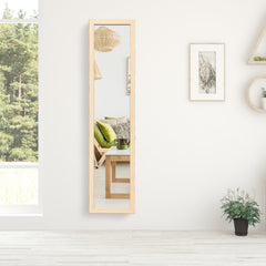 Espejo de Cuerpo Entero Montado a la Pared con Estructura de Madera para Dormitorio Salón Entrada Natural 37 x 50 x 155 cm
