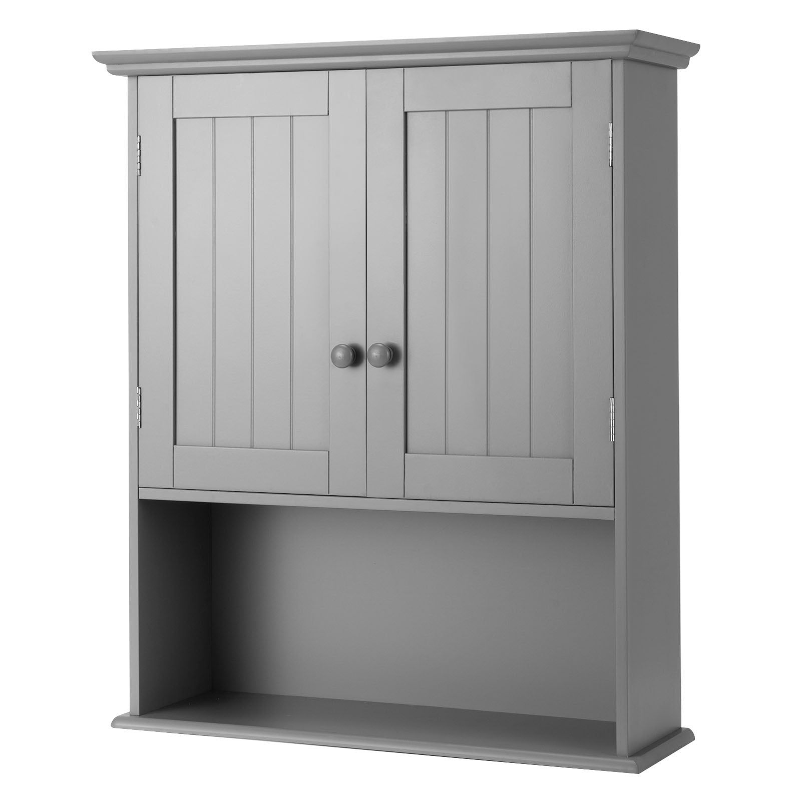 Armario del Baño con Repisa Interna Regulable en Altura Montado a la Pared Organizador para Salón Cocina Gris 60 x 20 x 70,5 cm