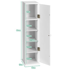 Armario Vertical de Almacenaje Porta Papel Higiénico y Pañuelos 4 Niveles Repisas para Dormitorio Salón Baño Blanco 17 x 16 x 69 cm
