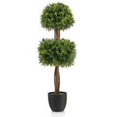 100 cm Árbol Artificial de Boj con Maceta Plantas Falsas Resistentes a los Rayos UV Decoración Interior y Exterior de Hogar y Jardín