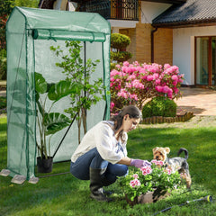 Invernadero de Jardín Portátil con Puerta de Cremallera Enrollable Cobertura en PE 100 x 50 x 170 cm Verde