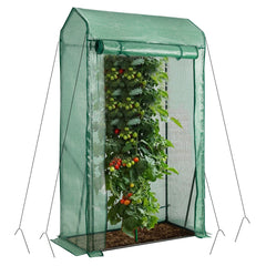 Invernadero de Jardín Portátil con Puerta de Cremallera Enrollable Cobertura en PE 100 x 50 x 170 cm Verde