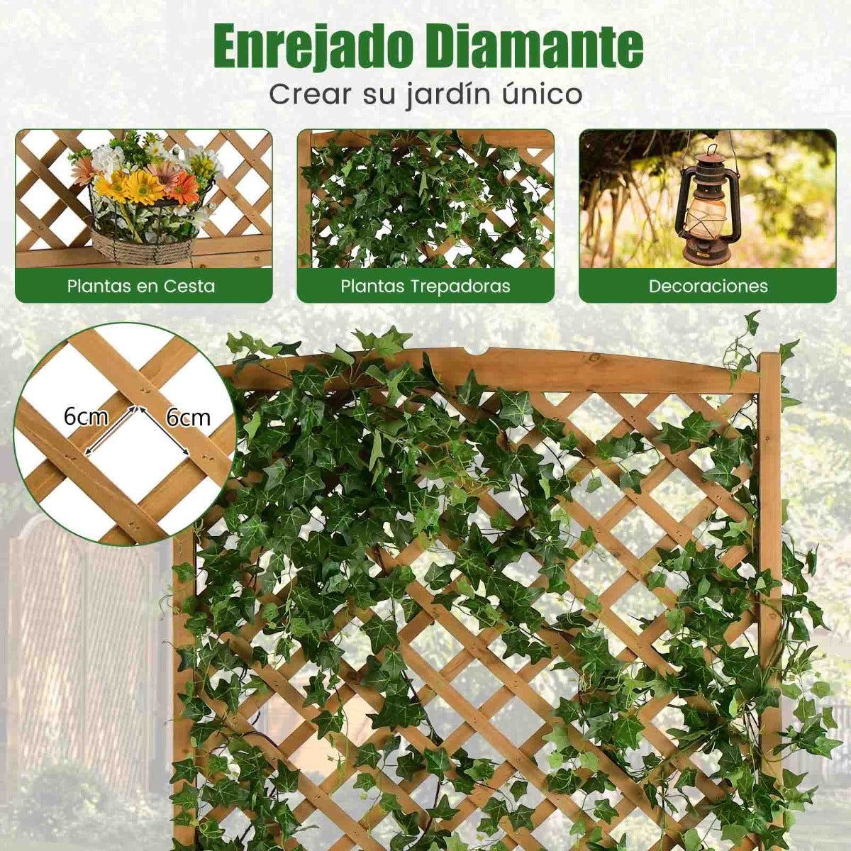 Jardinera Elevado con Caja de Cultivo y Orificios de Drenaje Macetero Vertical de Madera de Pie de 180 cm para Patio y Jardín Naranja