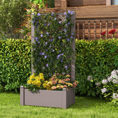 Jardinera con Enrejado de 3 Alturas Riego Automático Indicador de Nivel de Agua Divisores de Espacio Extraíbles 76 x 45 x 150 cm Marron