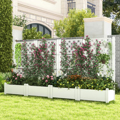 Jardinera con Enrejado de 3 Alturas Riego Automático Indicador de Nivel de Agua Divisores de Espacio Extraíbles 76 x 45 x 150 cm Blanco