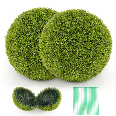 Juego de 2 Bolas de Topiario de Boj Artificial de 39 cm Bolas de Plantas Falsas Decoración para Interior y Exterior Esferas de Topiario