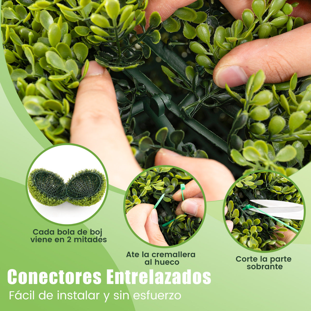 Juego de 2 Bolas de Topiario de Boj Artificial de 50 cm Bolas de Plantas Falsas Decoración para Interior y Exterior Esferas de Topiario