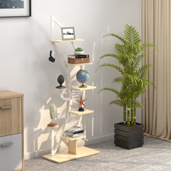 Juego de 2 Estanterías Metálicas para Plantas 7 Niveles Soporte Curvado en Forma de Media Luna con Gancho para Balcón 60x30x155 cm Blanco