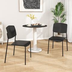 Juego de 4 Sillas sin Brazos con Respaldo Ergonómico y Asiento Ancho Sillas de Cocina Apilables para Comedor Carga de 160 kg Negro