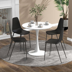 Juego de 4 Sillas de Bar sin Brazos con Patas de Metal Resistentes Almohadillas Antideslizante para Comedor 52,5 x 48,5 x 88 cm Negro