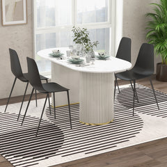 Juego de 4 Sillas de Bar sin Brazos con Patas de Metal Resistentes Almohadillas Antideslizante para Comedor 52,5 x 48,5 x 88 cm Negro