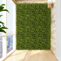 Juego de Paneles de Seto Artificiales de 12 Piezas con Textura Curvada Panel de Pared de Césped de Privacidad para Jardín Patio 50 x 50 cm