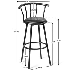 Juego de 2 Sillas de Bar Taburete Alto de Metal para Hogar Cocina Comedor Taburete Industrial