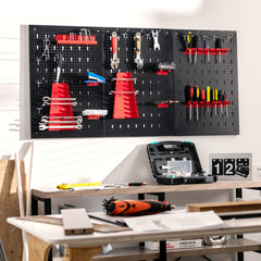 Kit Organizador de Herramientas para Pared con 3 Paneles Perforados 25 Accesorios para Colgar Portaherramientas para Garaje Taller Almacén