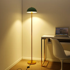 Lámpara de Pie de 163 cm con Cabezal Ajustable Pantalla Irrompible Base Antivuelco y Interruptor de Pie Dorado y Verde