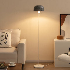 146cm Lámpara de Pie de Metal para Bombilla E27 Máx 60W con Pantalla y Interruptor de Pie Gris y Blanco