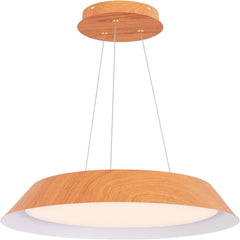 21 W Lámpara de Techo con Veta de Madera Montaje LED Marco de Metal Lámpara Colgante para Dormitorio Cocina 40 x 40 x 145 cm Natural