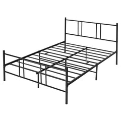Marco de Cama Metálico con Cabecero y Estribo de Acero Fácil de Montar Negro-209x164x101 cm