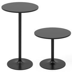 Mesa Bistró Redonda Mesa de Cóctel de Altura de Bar de 101,5 cm Convertible en Mesa de Café de 56 cm de Altura Mesa Alta de Pub Bar Negro