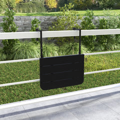 Mesa Colgante Plegable con Altura Ajustable en 3 Niveles Adecuada para Barandas de 3-15 cm Negro