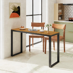 Mesa Consola Rectangular para Exteriores con Tablero de WPC Duradera y Estructura Metálica Resistente 129 x 42 x 75 cm